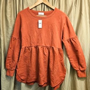 Anthropologie, Women's XS, Orange Longsleeve Top NWT